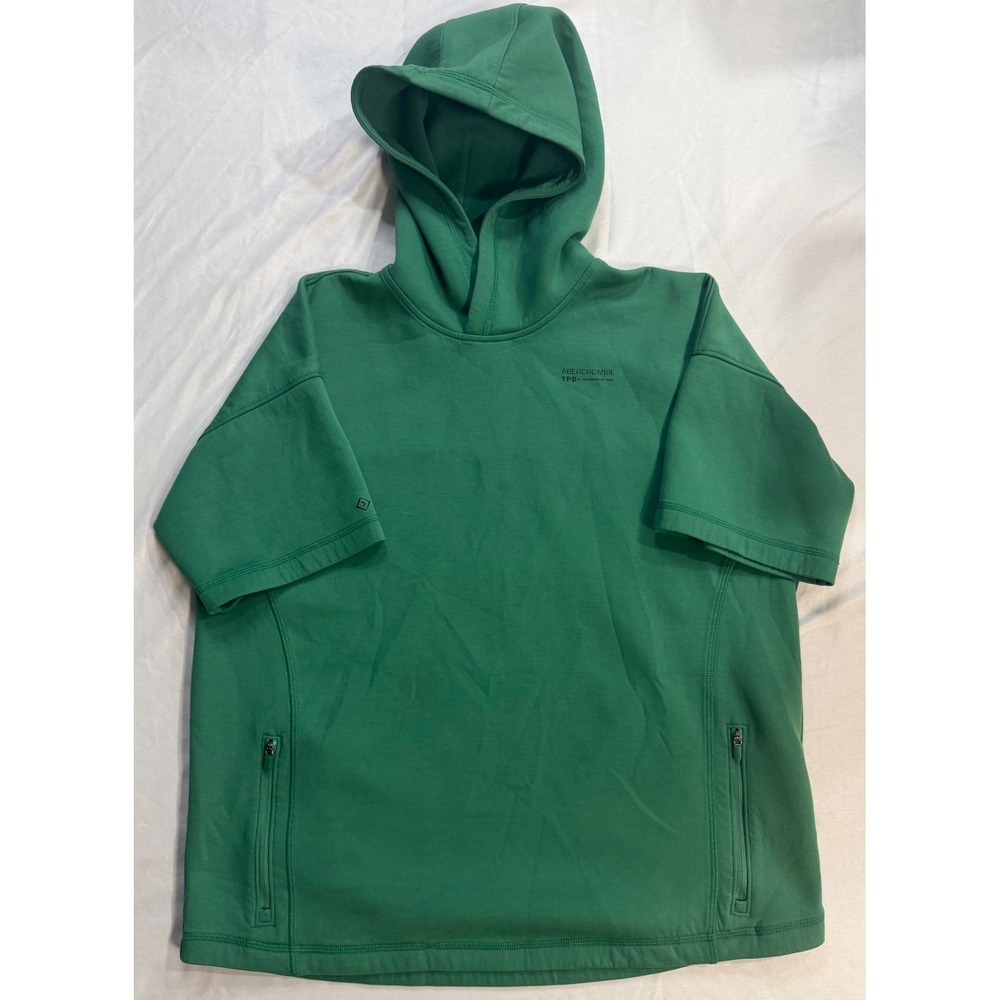 Abercrombie Kids YPB Green Short Sleeve Hoodie Active Pullover Size 17/18